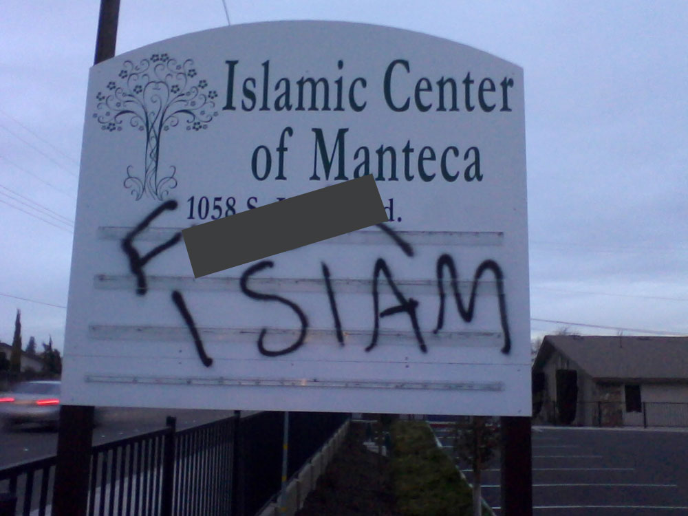 Islamic Center of Manteca graffiti