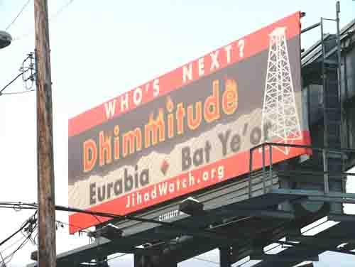 Jihad Watch dhimmitude billboard