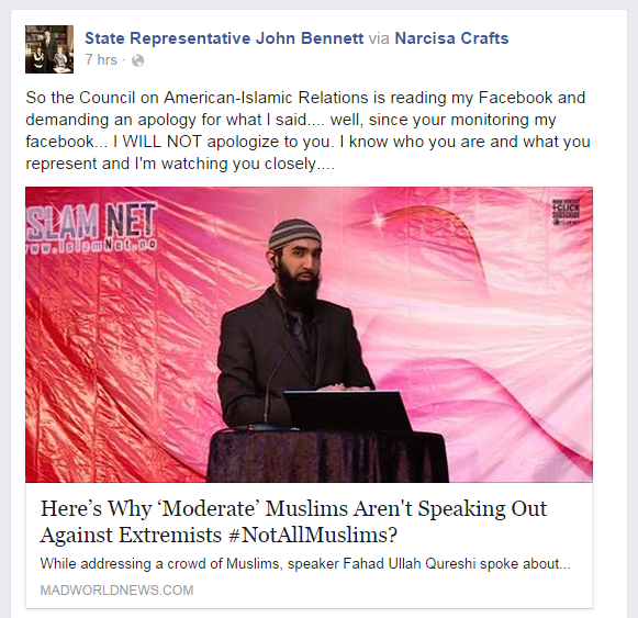 John Bennett response to CAIR