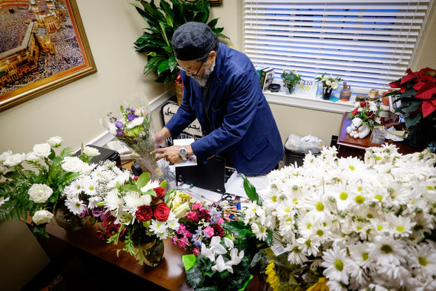 Khalid Griggs with flowers