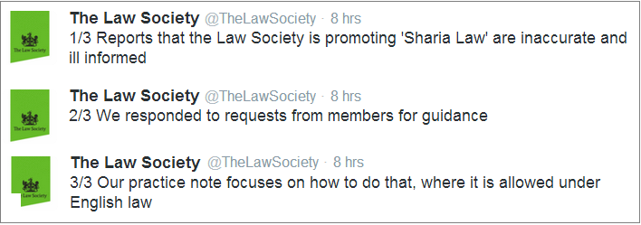 Law Society response to Sharia nonsense