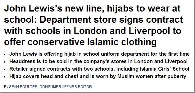 Mail John Lewis hijab report