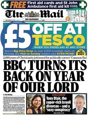 Mail on Sunday BBC abolishes Christian era1