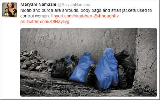 Maryam Namazie burqa tweet