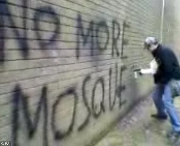 Michael Piggin No More Mosques graffiti