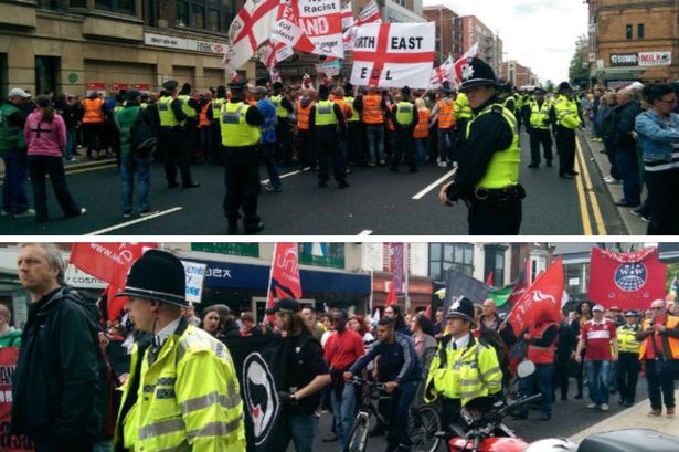 Middlesbrough EDL protest and counter-demo
