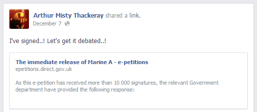 Misty Thackeray Marine A petition