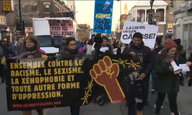 Montreal anti-charter protest March 2014
