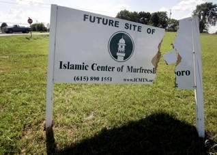 Murfreesboro mosque sign vandalised