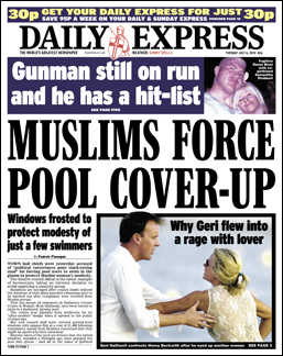 Muslims force pool cover up