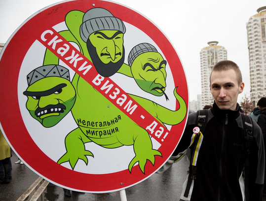 Nationalist demonstrator Moscow November 2013