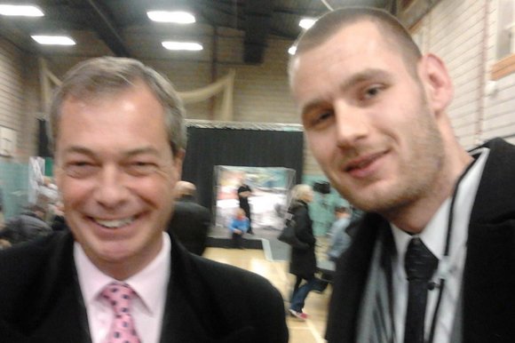 Nigel Farage with Chris Scotton