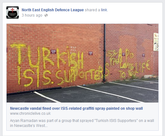 North East EDL on anti-ISIS graffiti