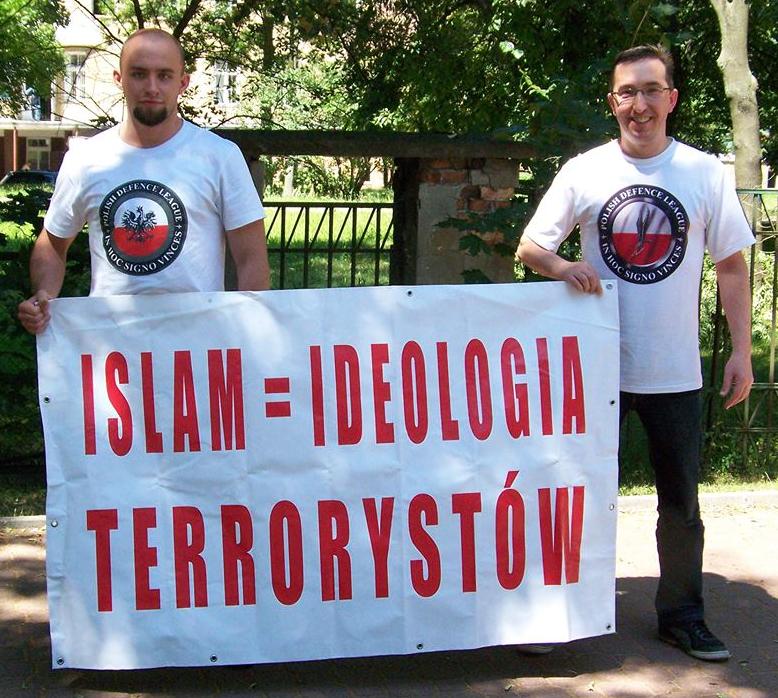 Polish Defence League anti-Islam banner