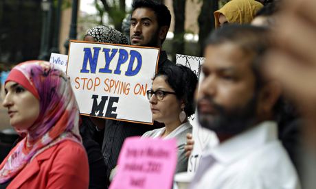 protesters against NYPD programme