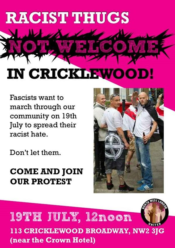 Racist thugs not welcome in Cricklewood