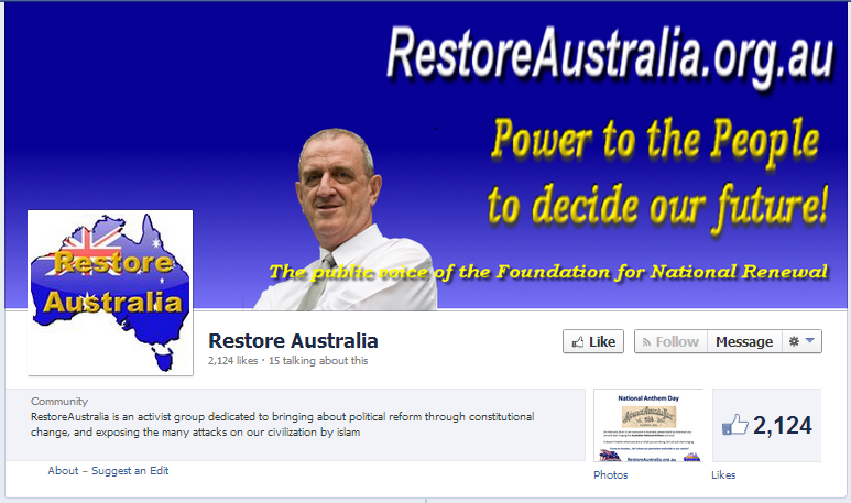 Restore Australia Facebook page