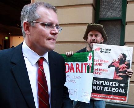 Scott Morrison protest