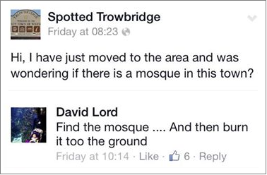 Spotted Trowbridge arson threat
