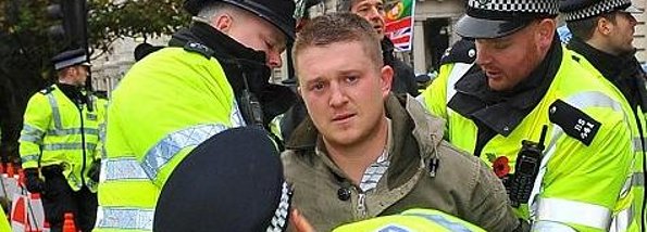 Stephen Lennon with police