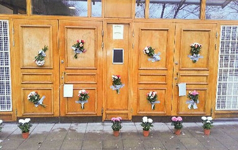 Stockholm mosque flowers