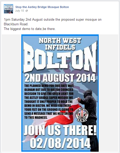 Stop the Astley Bridge Mosque Bolton backs NWI protest