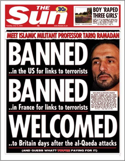 Sun Tariq Ramadan banned