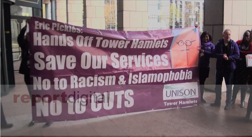 Tower Hamlets Town Hall protest against government commissioners