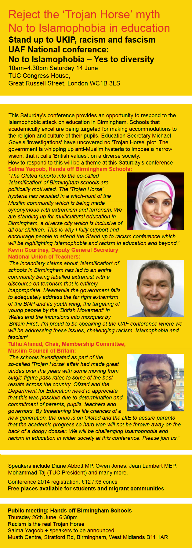 UAF conference Reject the 'Trojan Horse' myth