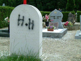 Vienne cemetery graffiti