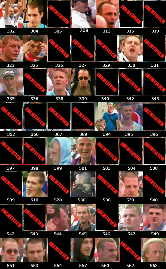 West Midlands Police EDL Birmingham protest wanted list