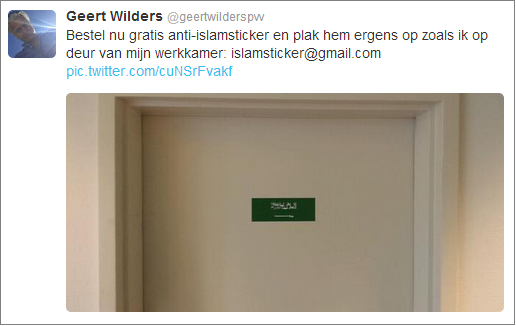 Wilders anti-Islam sticker